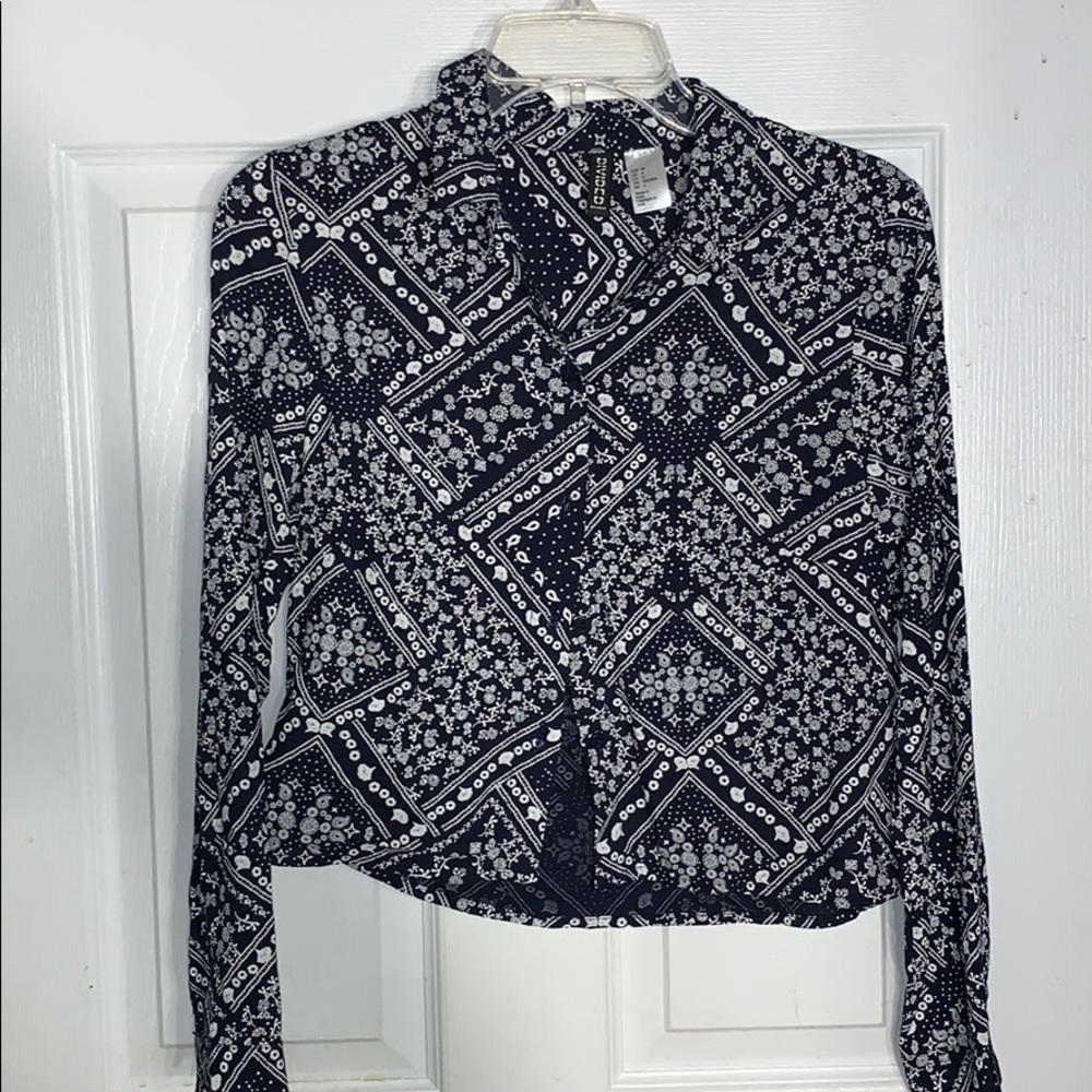 Crop button down top